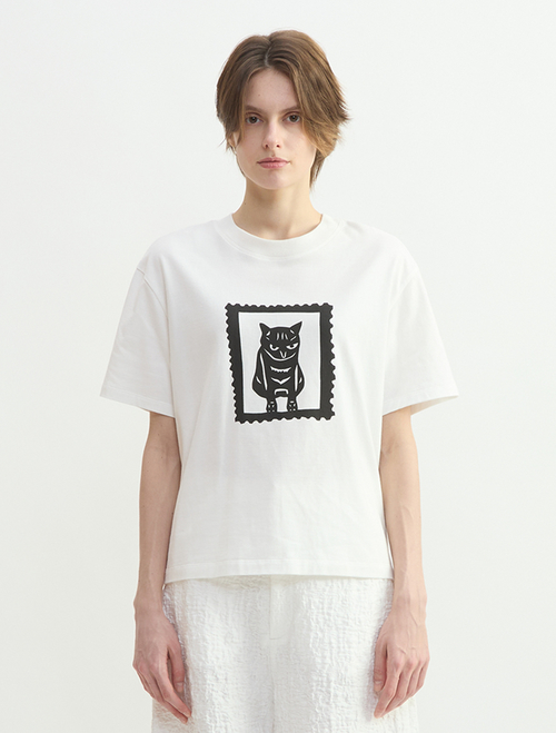 キャットプリントTシャツ