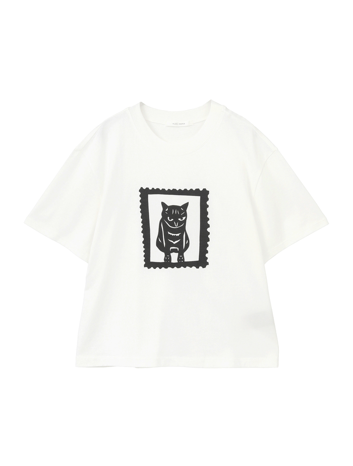 キャットプリントTシャツ 詳細画像 ホワイトA 1