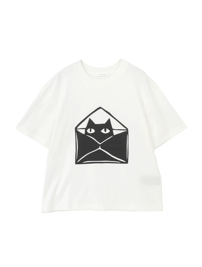 キャットプリントTシャツ 詳細画像 ホワイトB 1