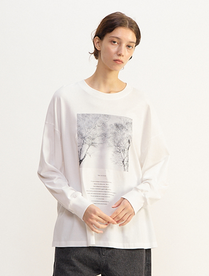コットン天竺フォトプリントTシャツ 詳細画像 ホワイト 1