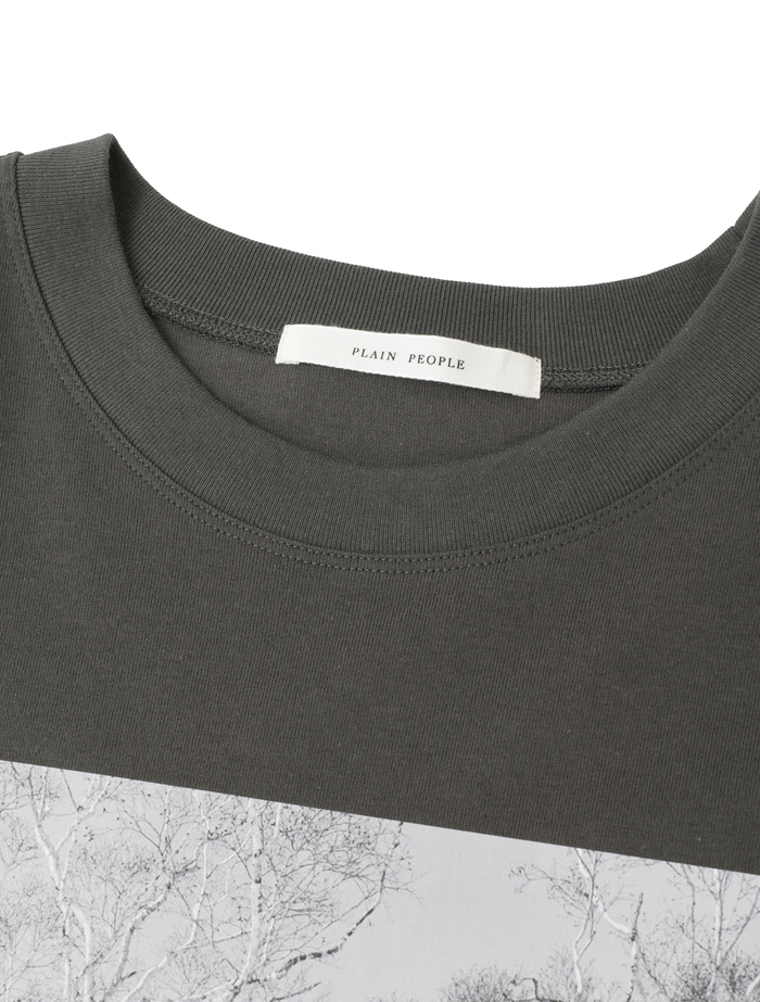 コットン天竺フォトプリントTシャツ 詳細画像 グレー 8
