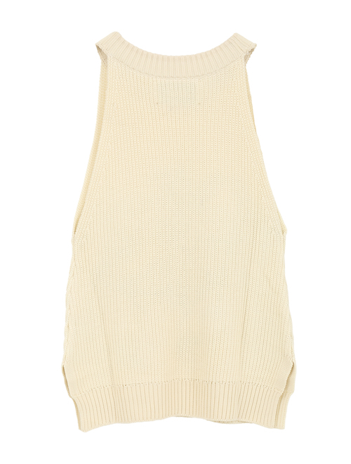 【Mii/ミー】セーター/PRINTED HAND EMBROIDERED SLEEVELESS SWEATER