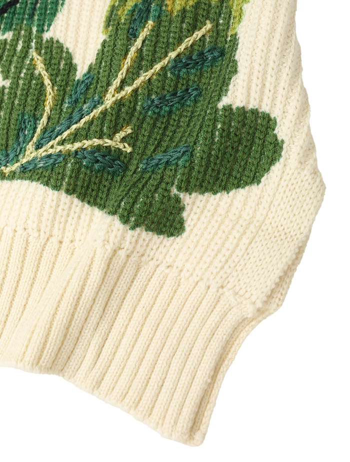 【Mii/ミー】セーター/PRINTED HAND EMBROIDERED SLEEVELESS SWEATER 詳細画像 オフホワイト 4