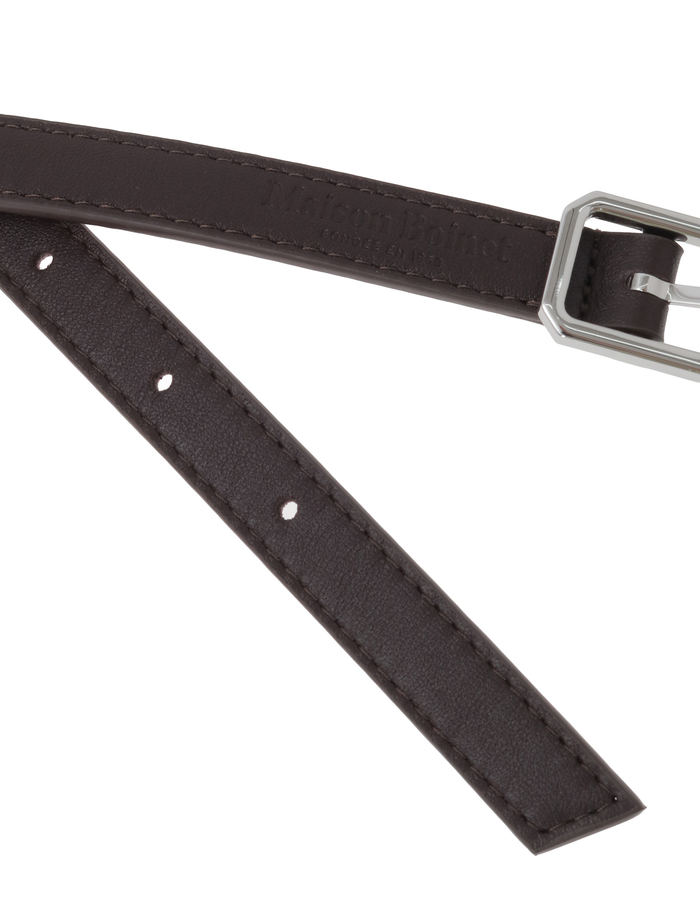 【MAISON BOINET/メゾンボワネ】ベルト/Nina - 15mm Buckle: Silver 詳細画像 ブラウン 3