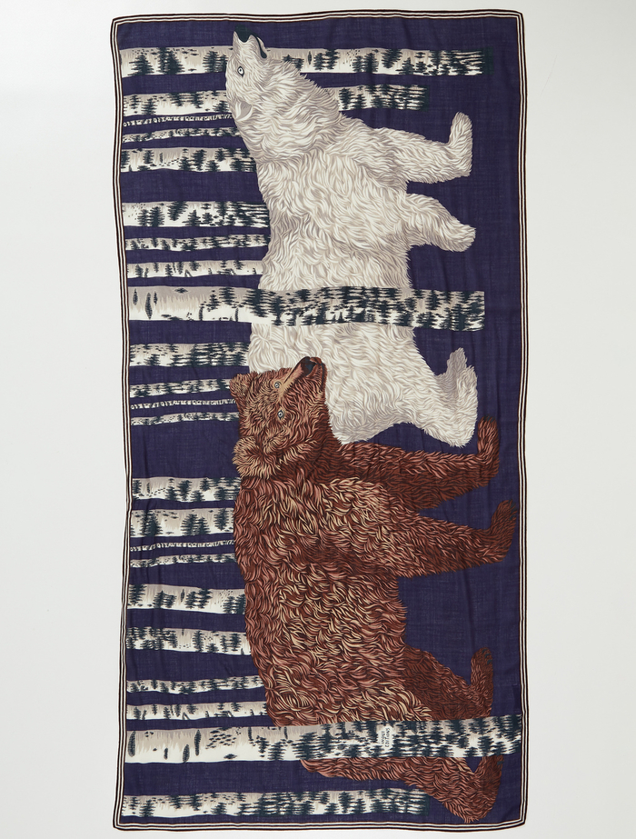 【INOUI EDITIONS/イヌイエディション】スカーフ/SCARF 100 OURS 詳細画像 ネイビー 2