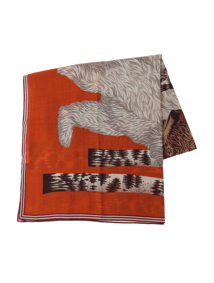 【INOUI EDITIONS/イヌイエディション】スカーフ/SCARF 100 OURS 詳細画像 オレンジ 3