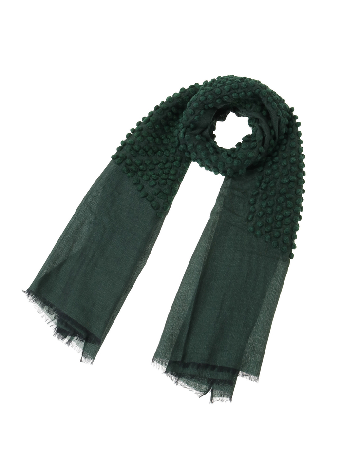 【Mii/ミー】スカーフ/HAND EMBROIDERED SCARF 詳細画像 グリーン 1